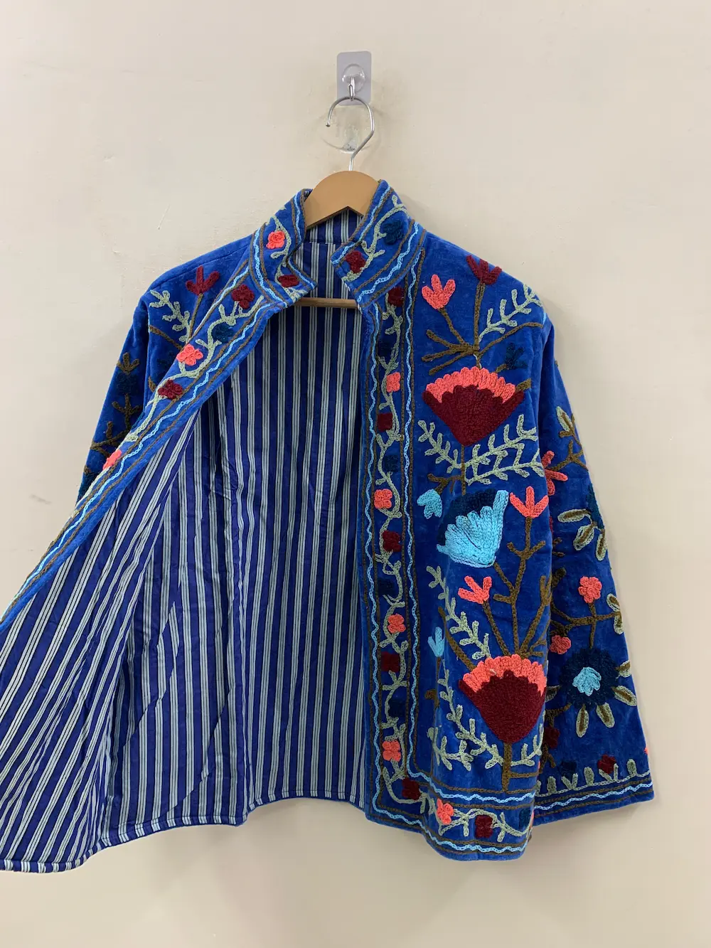Velvet Suzani Jacket for Women | Handmade Embroidered Boho Jacket 2