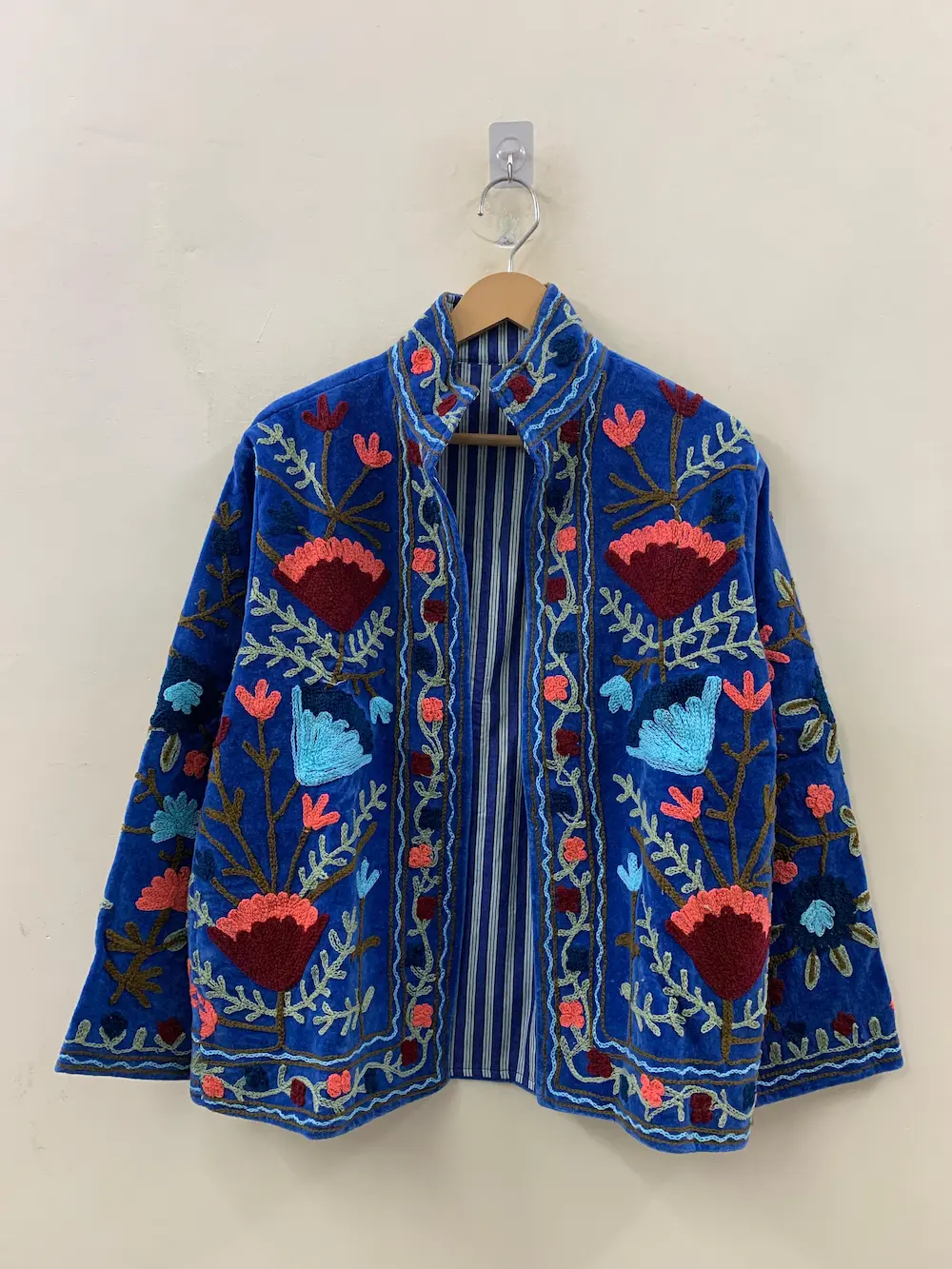Velvet Suzani Jacket for Women | Handmade Embroidered Boho Jacket