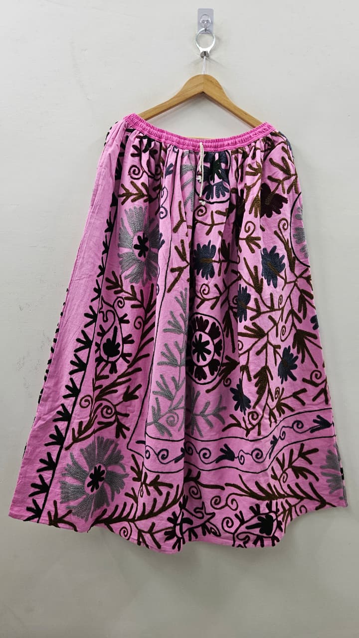 Cotton Suzani Skirt – Handcrafted Embroidered Boho Wear for Women