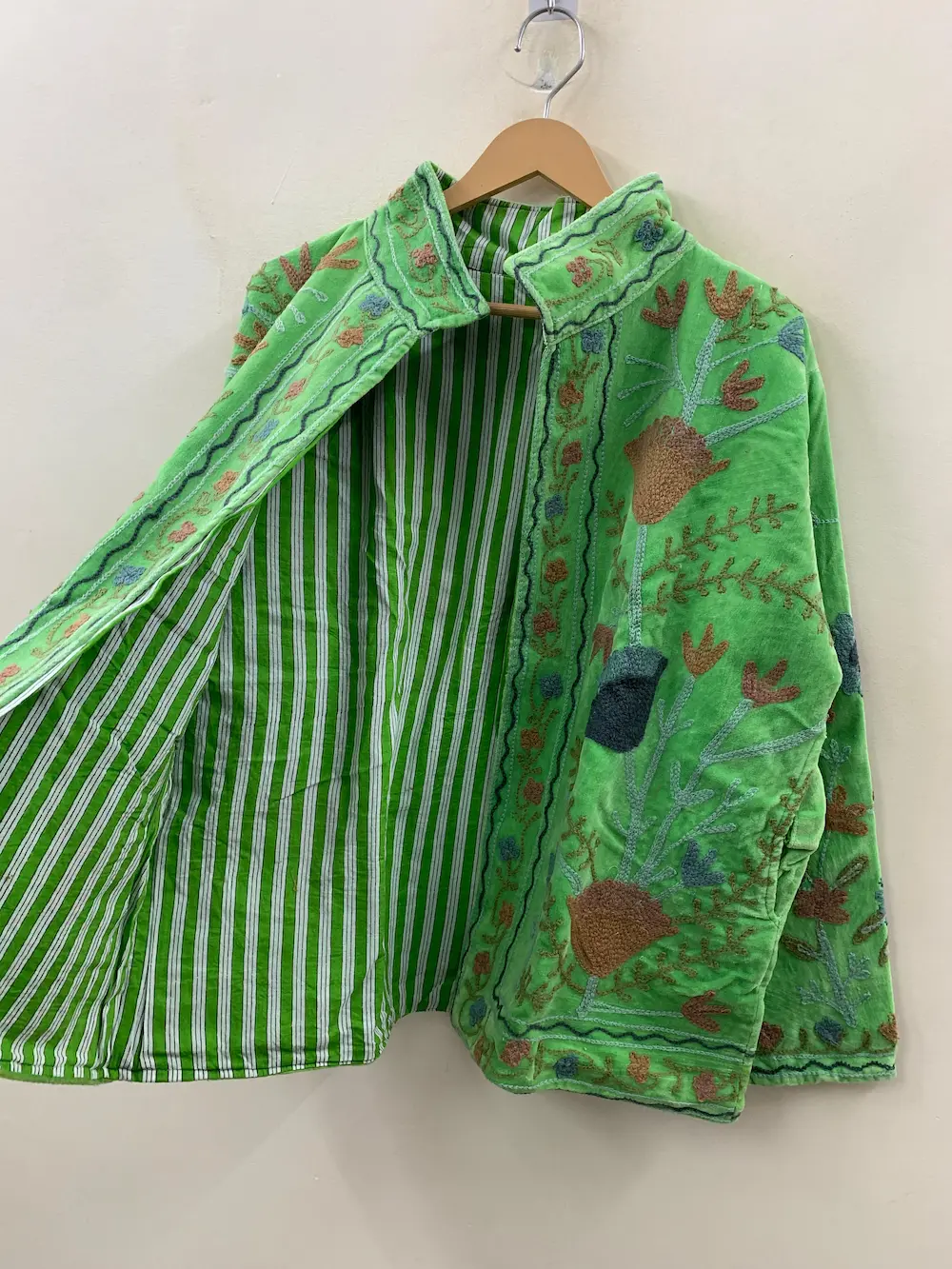 Velvet Suzani Embroidered Jacket – Unique Artisan Boho Style