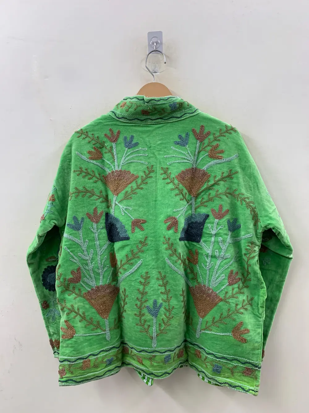 Velvet Suzani Embroidered Jacket – Unique Artisan Boho Style 3