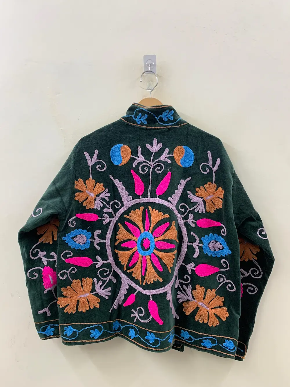 Handmade Velvet Suzani Jacket – Luxury Embroidered Boho Coat 3