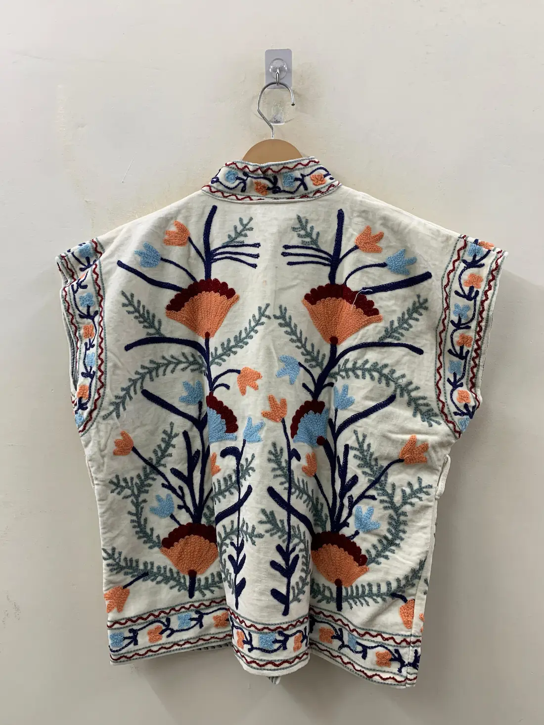 Boho Velvet Suzani Vest – Handmade Vintage Embroidered Waistcoat 3