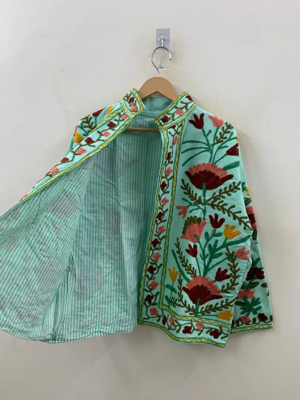 Cotton Suzani Embroidered Jacket for Women | Boho Handmade Coat 2