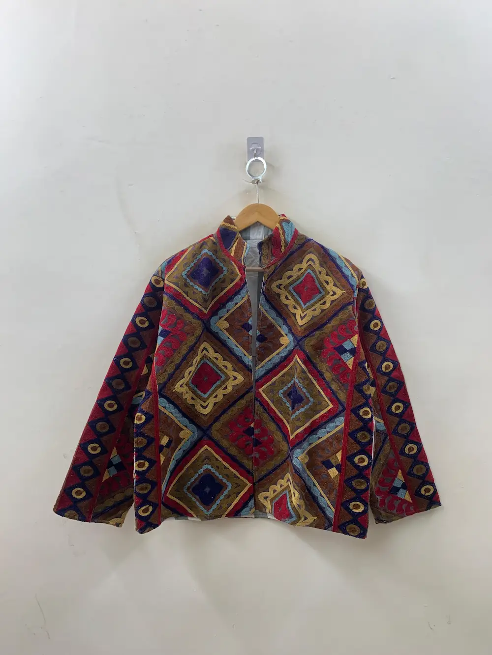Velvet Suzani Jacket for Women – Handcrafted Boho Embroidered Coat