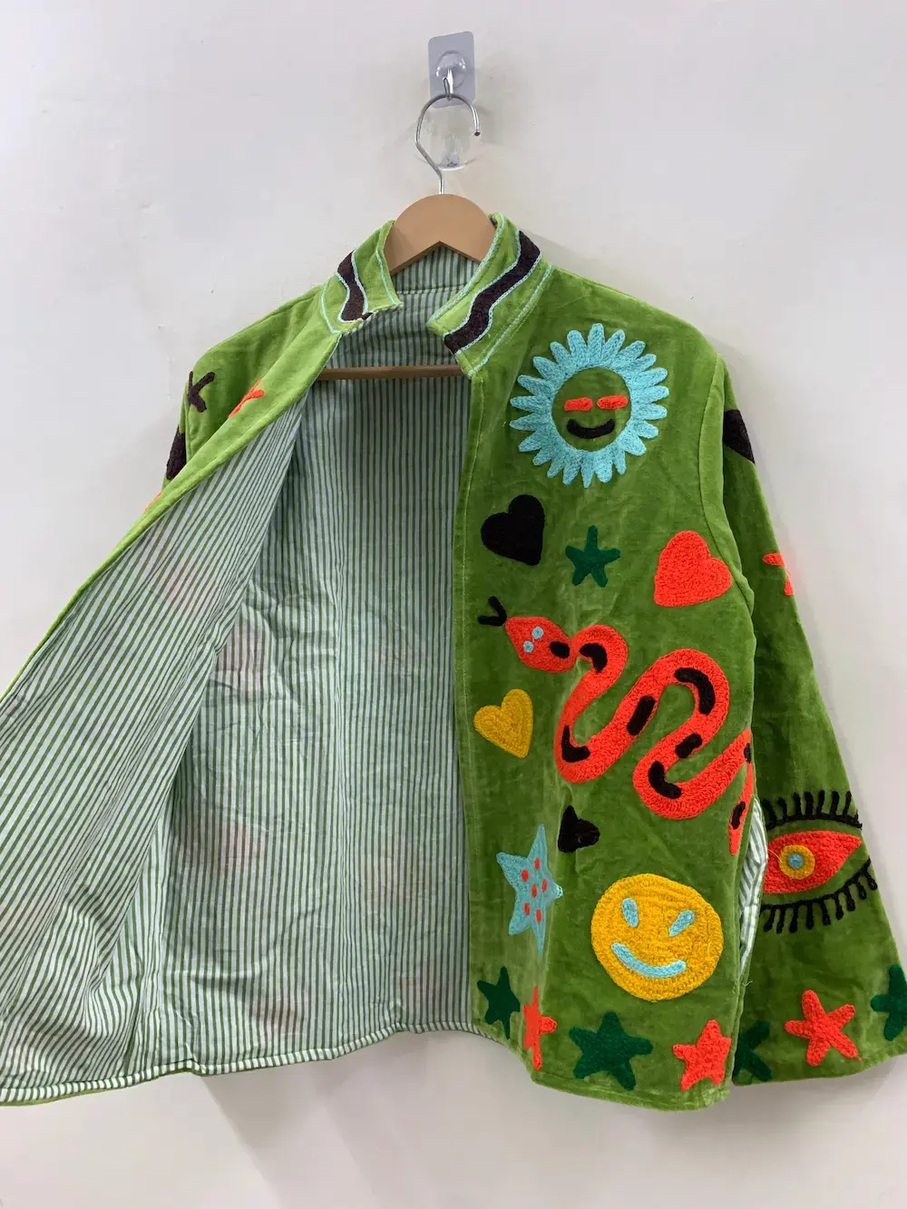 Handmade Velvet Suzani Jacket: Embroidered Bohemian Coat 2