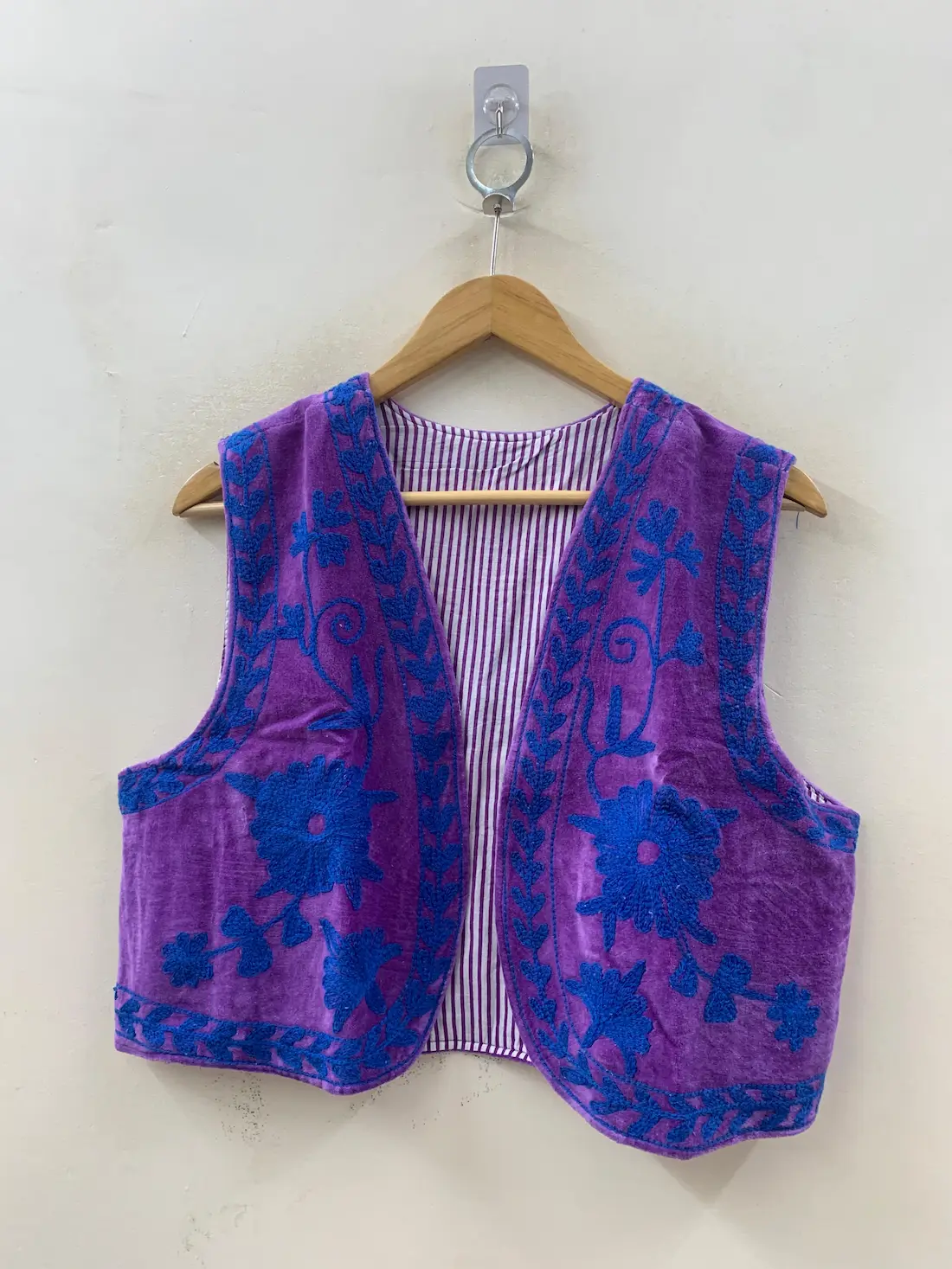 Handmade Suzani Velvet Vest – Unique Boho Embroidered Waistcoat