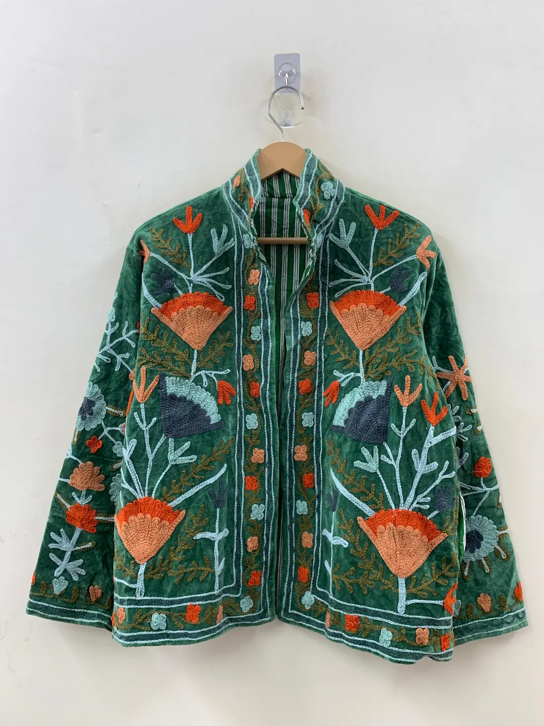 Boho Velvet Suzani Jacket – Handmade Vintage Coat 3