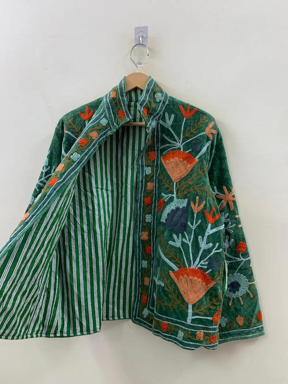 Boho Velvet Suzani Jacket – Handmade Vintage Coat