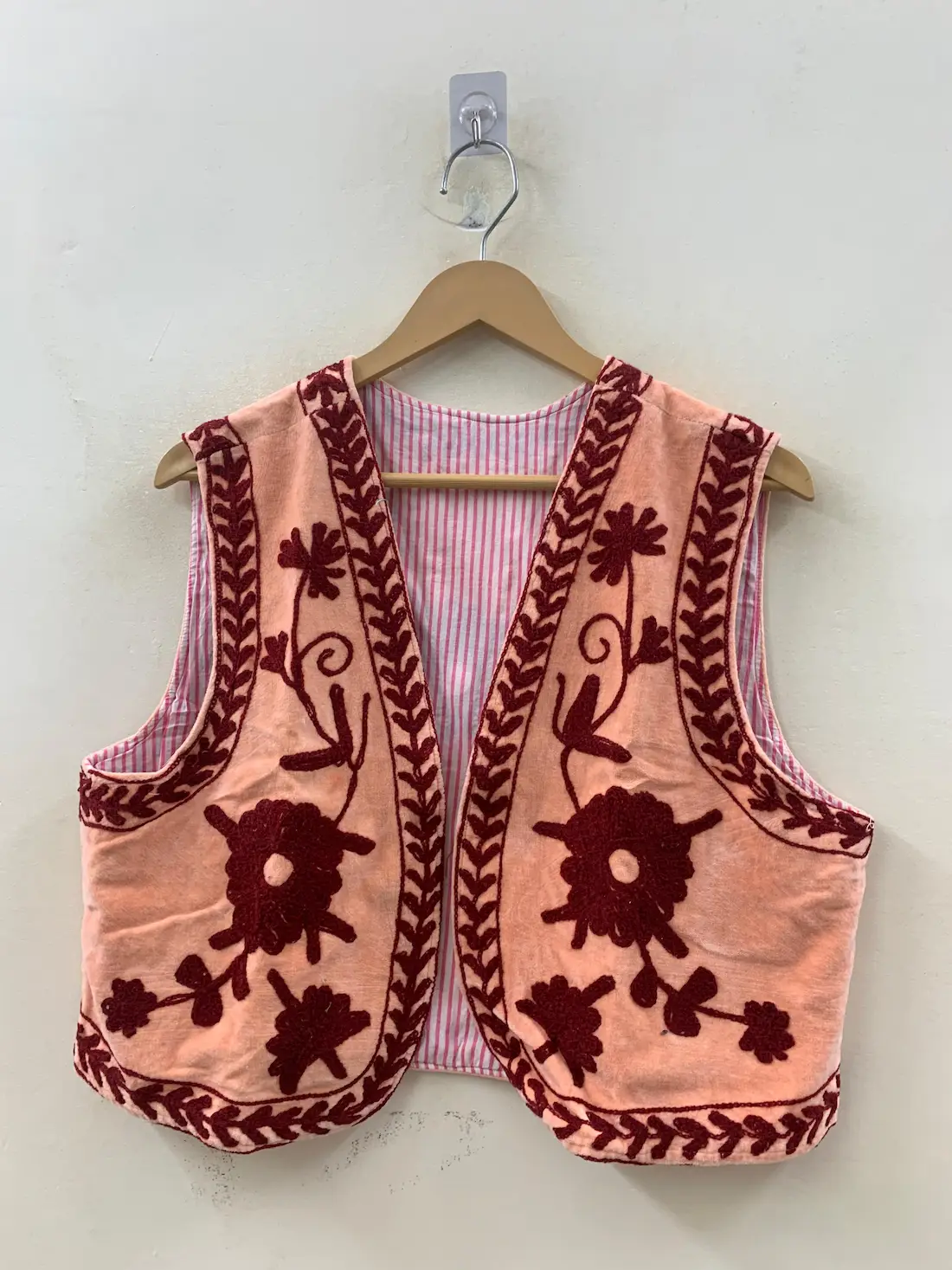 Artisan Velvet Suzani Vest – Handmade Ethnic Embroidered Waistcoat
