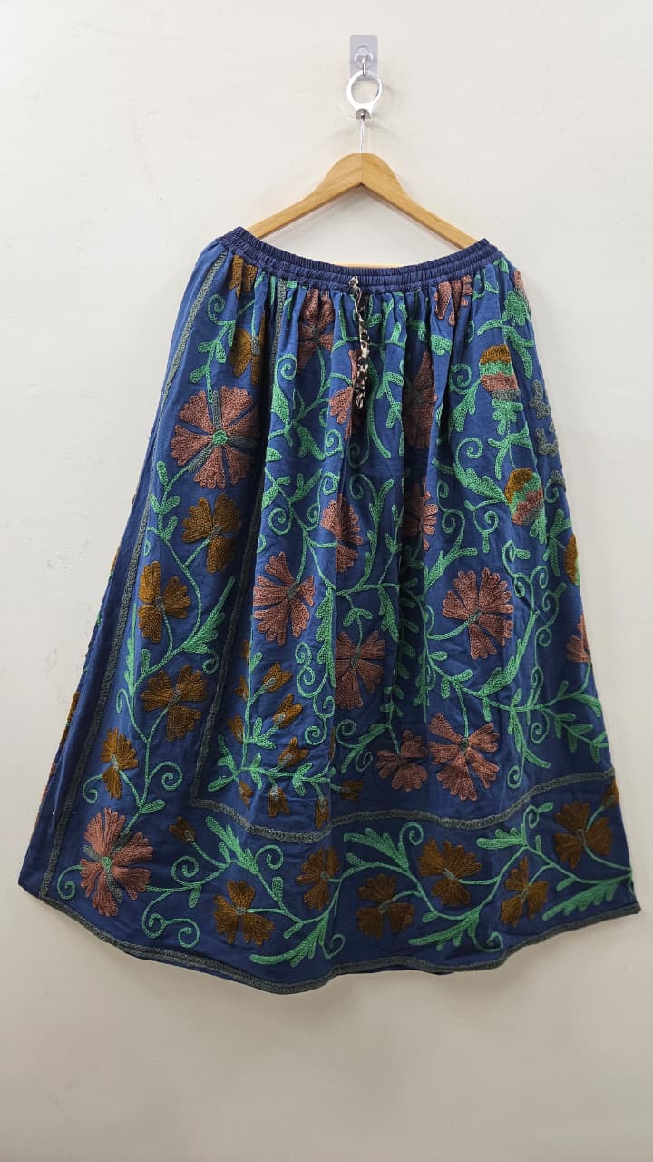 Handmade Cotton Suzani Skirt – Traditional Embroidered Design