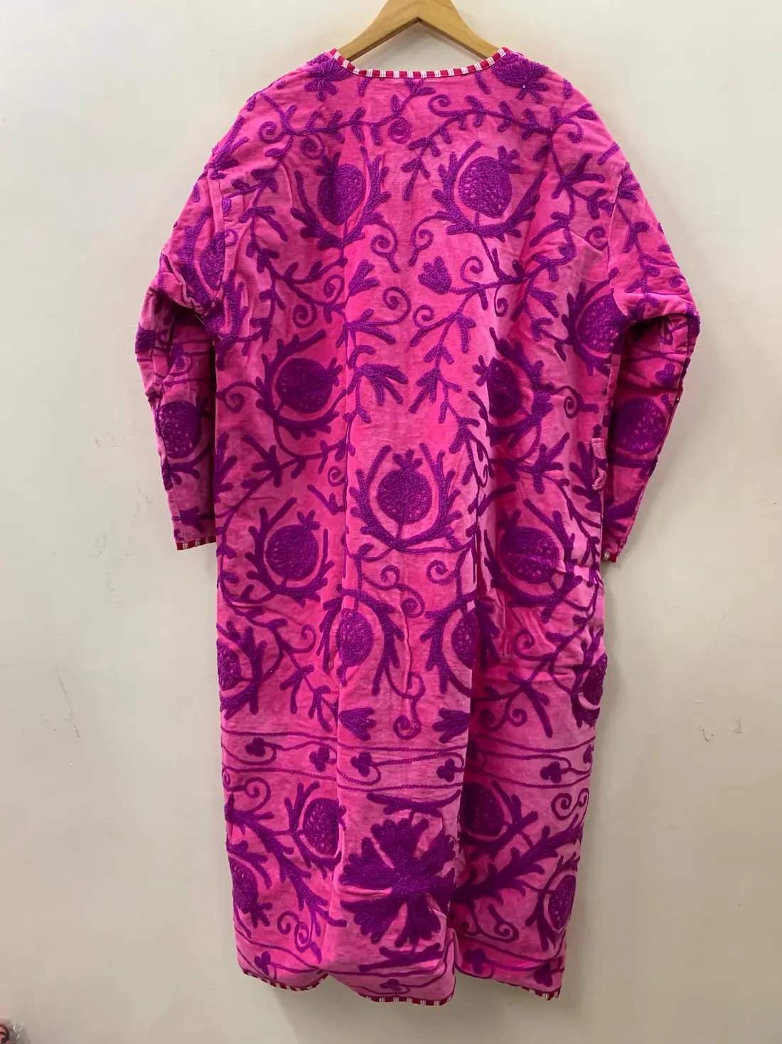 Uzbek Suzani Velvet Long Kimono Jacket – Handmade Boho Coat 2