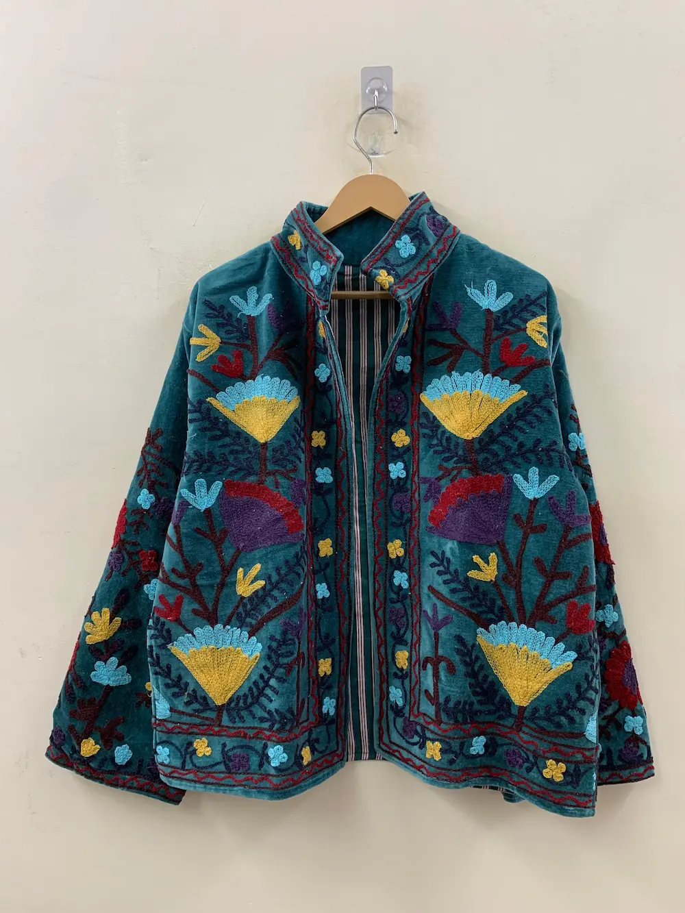 Women’s Velvet Suzani Jacket – Boho Chic Embroidered Style 2