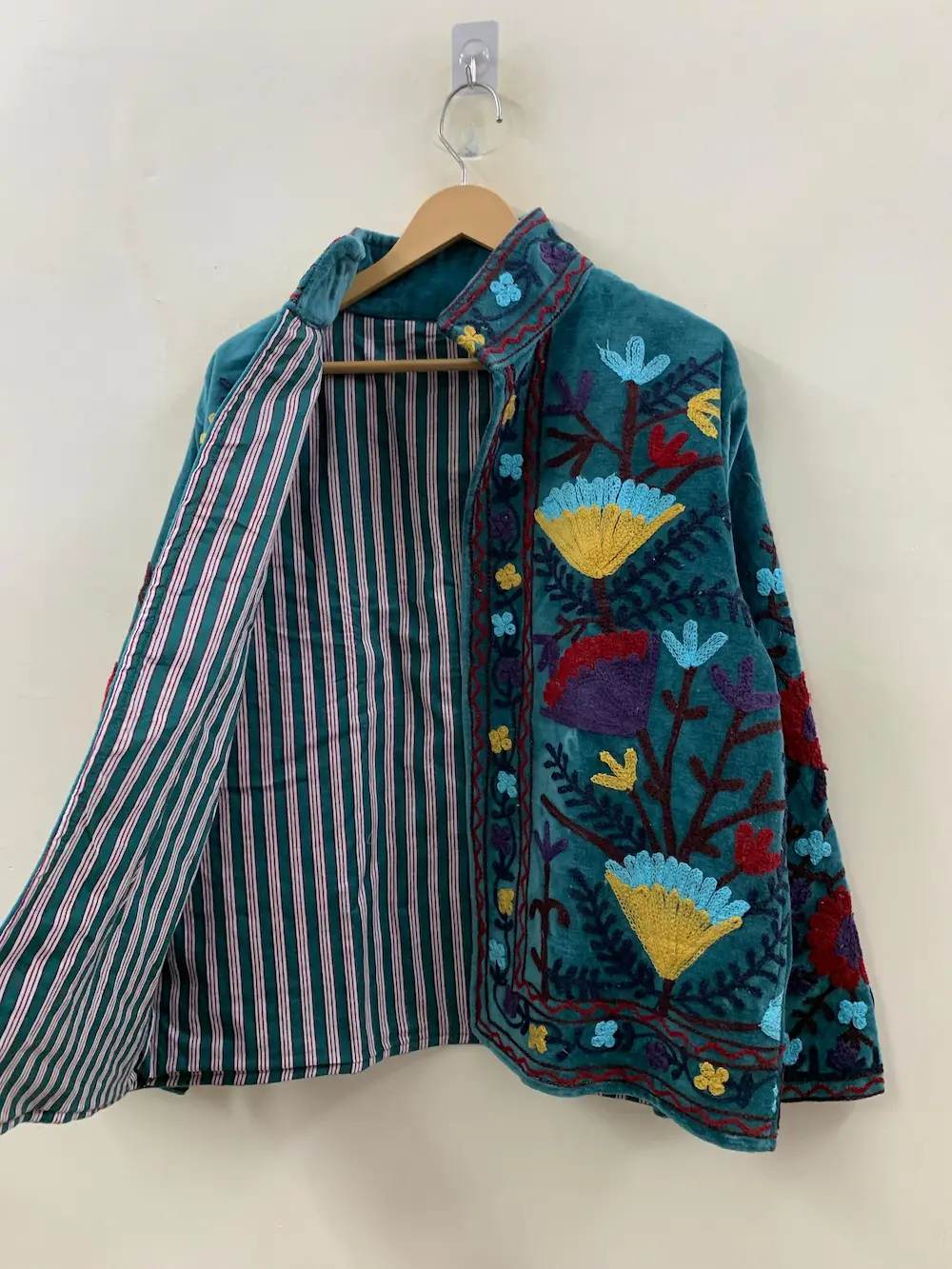 Women’s Velvet Suzani Jacket – Boho Chic Embroidered Style