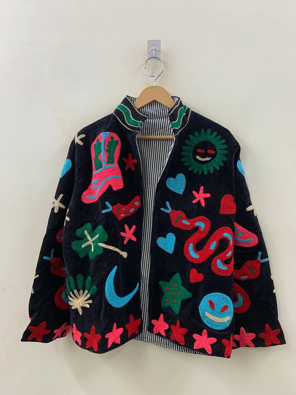 Velvet Suzani Embroidered Jacket for Women | Handmade Boho Ethnic Outerwear