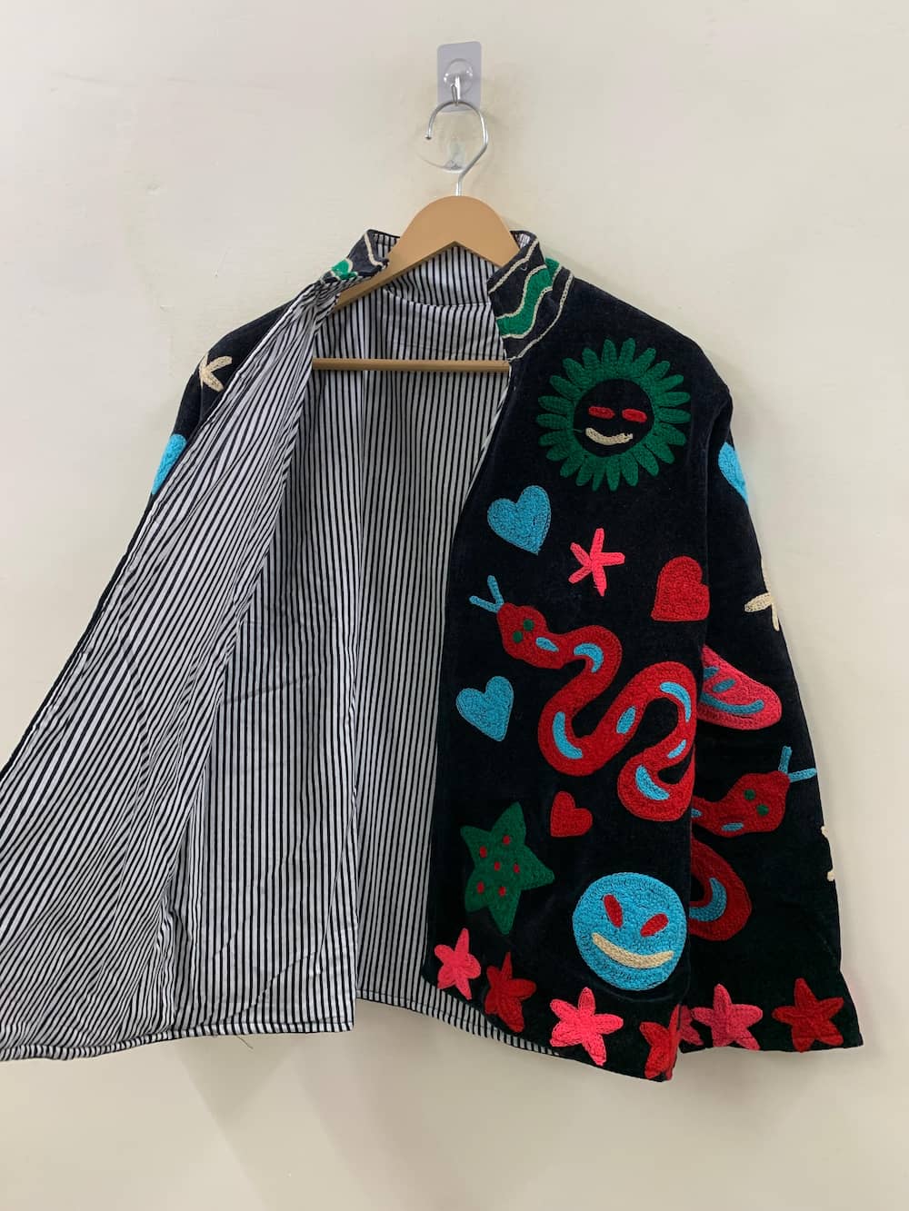 Velvet Suzani Embroidered Jacket for Women | Handmade Boho Ethnic Outerwear 2