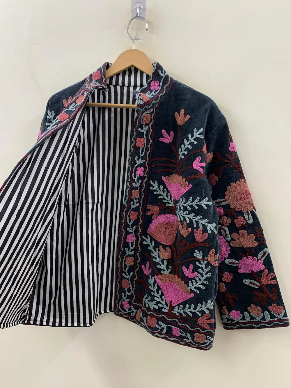 Designer Velvet Suzani Jacket for Women – Traditional Embroidery Style 3