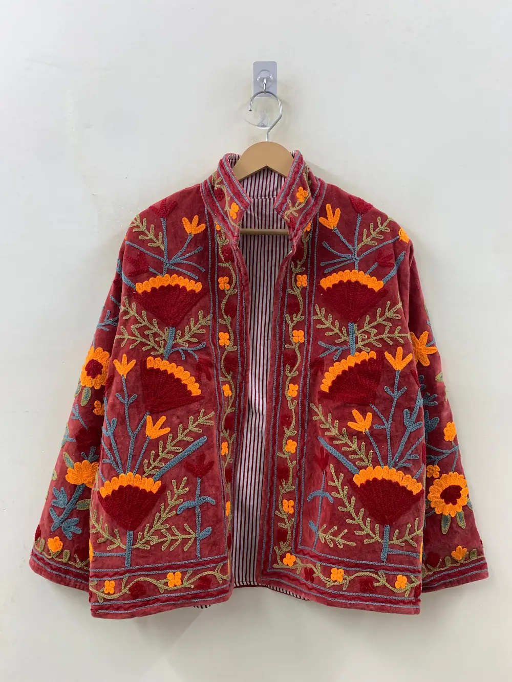 Vintage Style Velvet Suzani Jacket – Handmade Bohemian Fashion