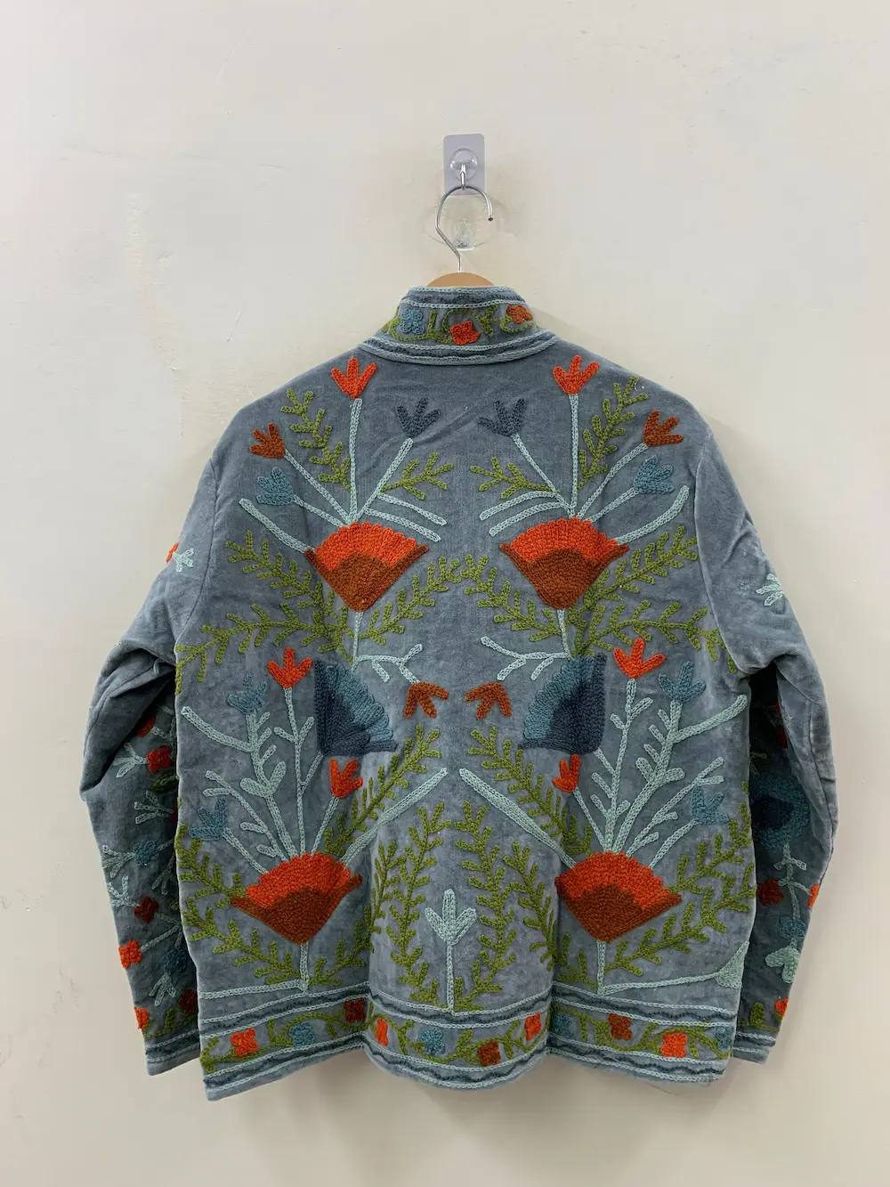 Handmade Suzani Embroidered Velvet Jacket – Luxury Ethnic Coat 2