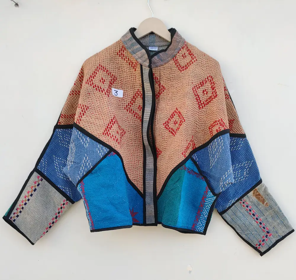 Reversible Fine Kantha Jacket – Vintage Handmade Piece