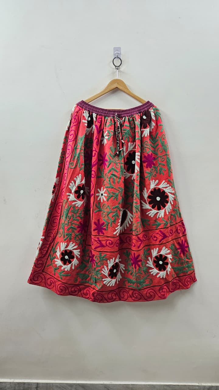 Casual Cotton Suzani Skirt – Comfortable Daily Wear for Women
