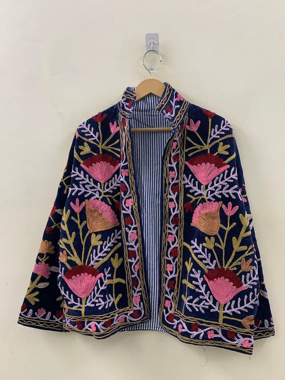 Velvet Suzani Embroidered Jacket for Women – Luxury Bohemian Style