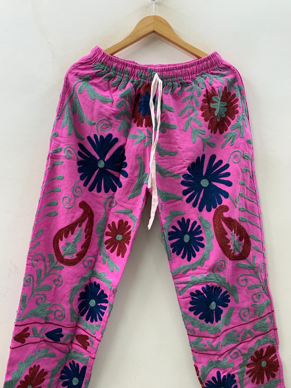 Boho Cotton Pajama Set with Suzani Embroidery – Relaxed Fit Sleepwear 2