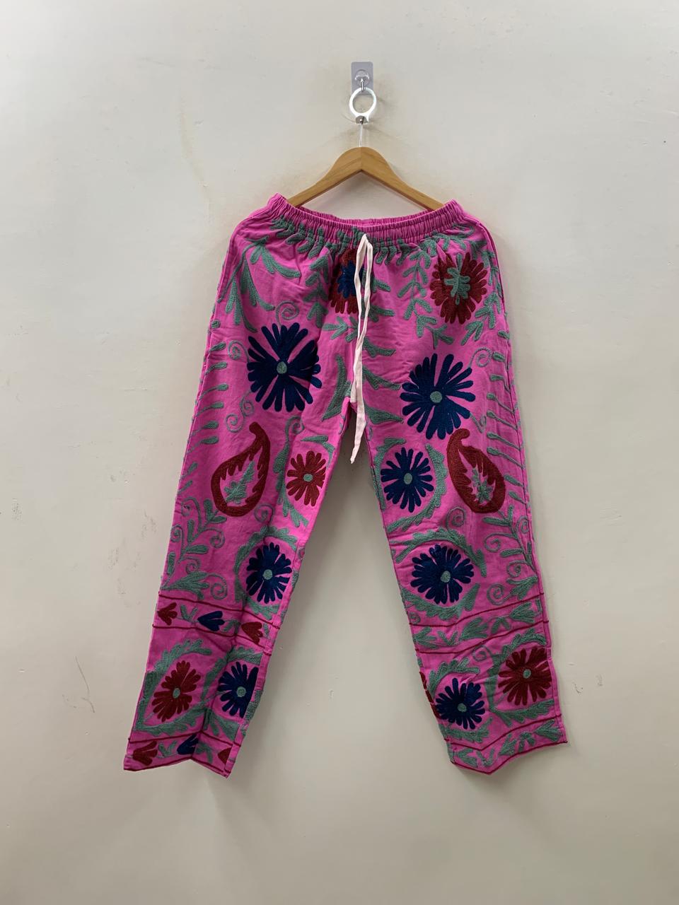 Boho Cotton Pajama Set with Suzani Embroidery – Relaxed Fit Sleepwear 3