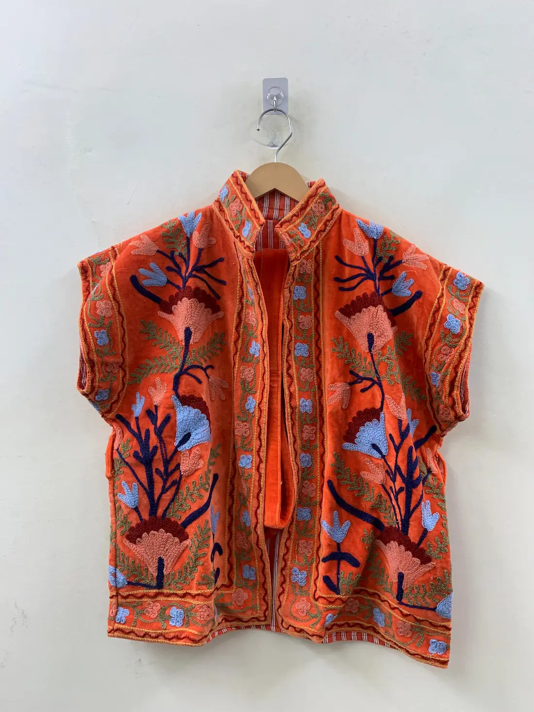 Velvet Suzani Embroidered Vest – Artisan Bohemian Waistcoat