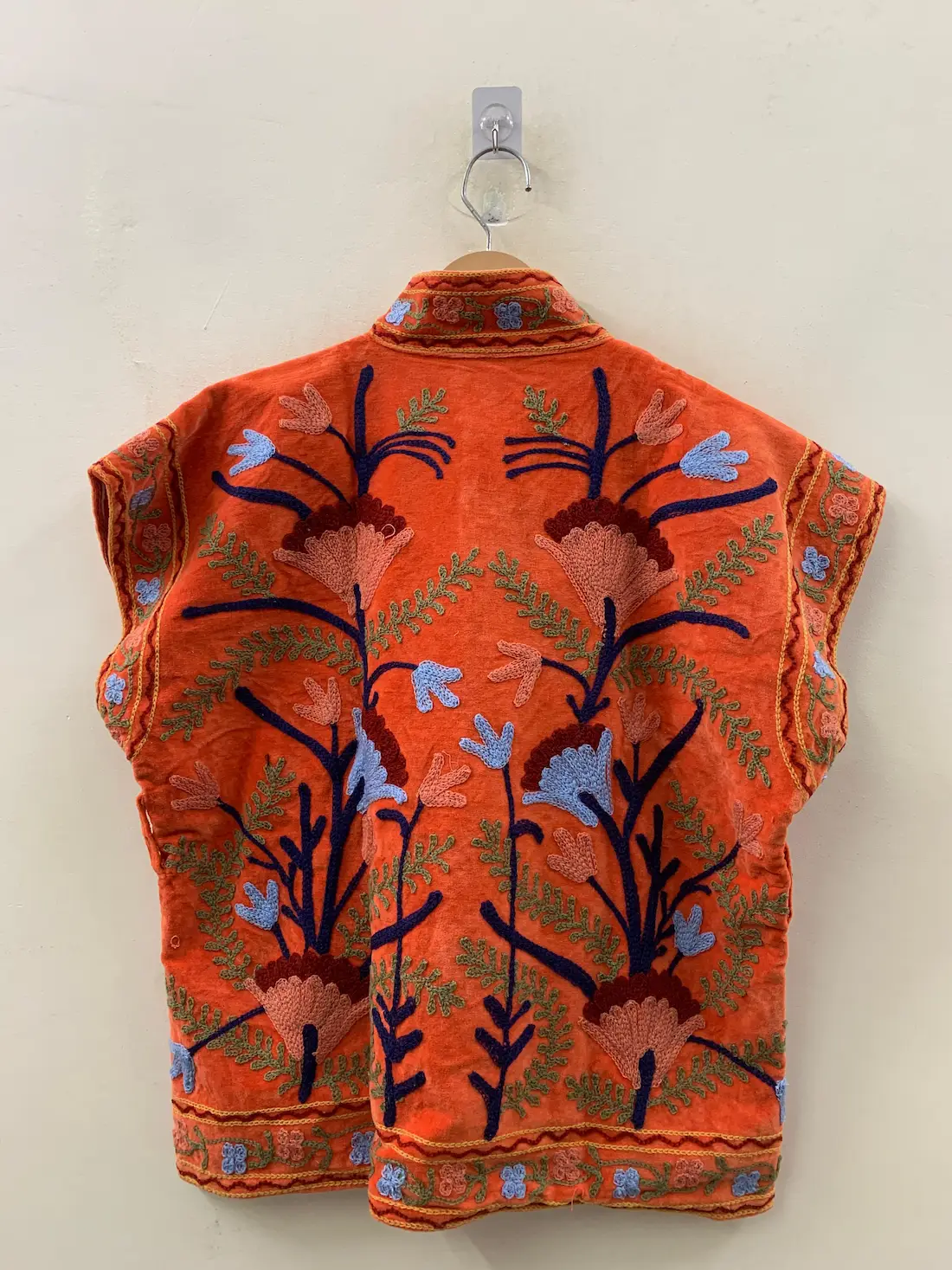 Velvet Suzani Embroidered Vest – Artisan Bohemian Waistcoat 3