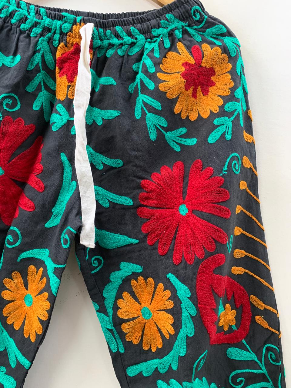 Suzani Embroidery Cotton Pajamas – Soft Boho Sleepwear Set