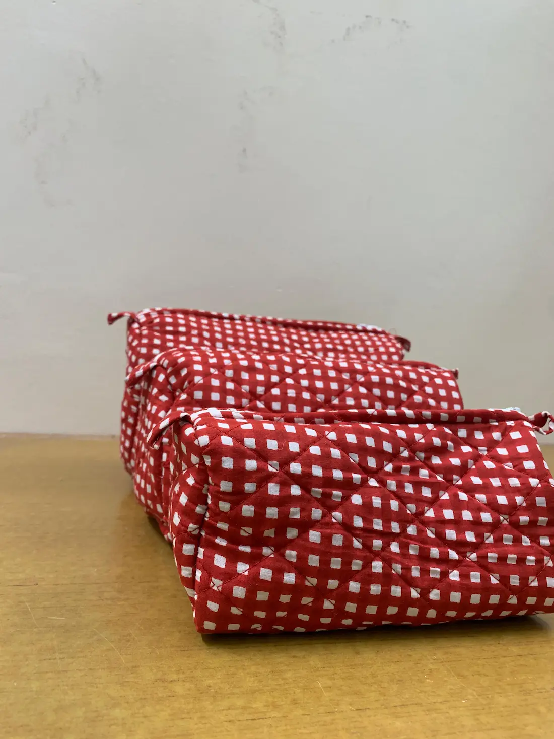 Cotton Cosmetic Pouch Set – Travel Makeup Organizer (Set of 3)