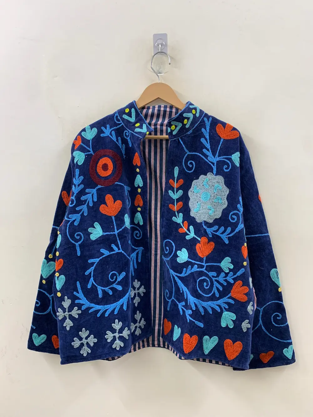 Luxury Velvet Suzani Jacket – Handcrafted Bohemian Embroidered Jacket 2