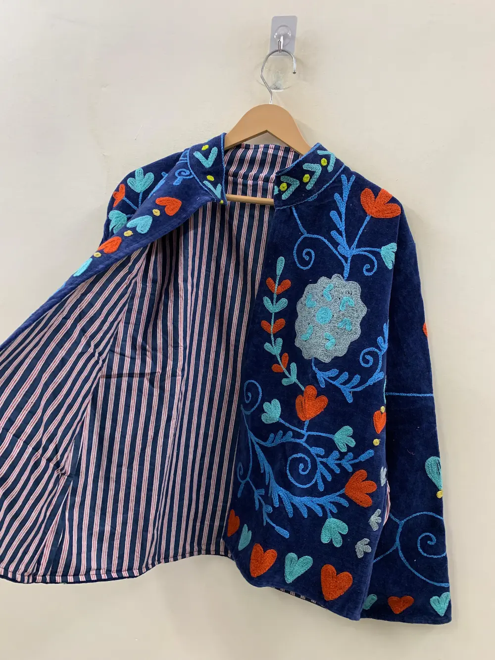 Luxury Velvet Suzani Jacket – Handcrafted Bohemian Embroidered Jacket