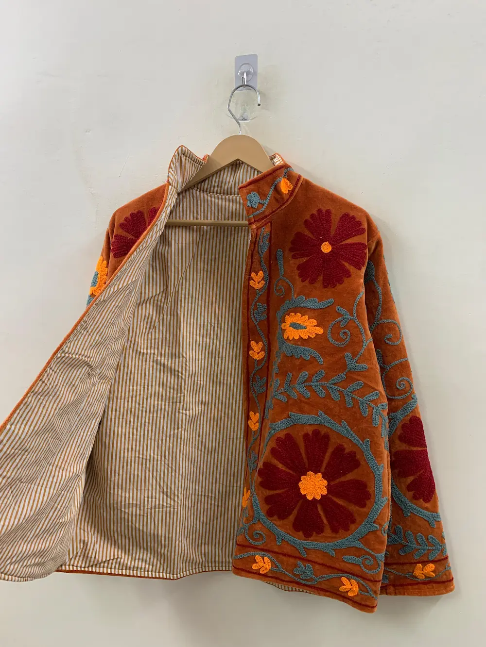 Handcrafted Velvet Suzani Jacket | Boho Embroidered Ethnic Wear for Women 2