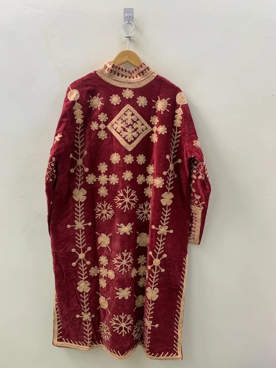 Artisan Velvet Suzani Long Kimono Jacket – Handmade Boho Coat 3