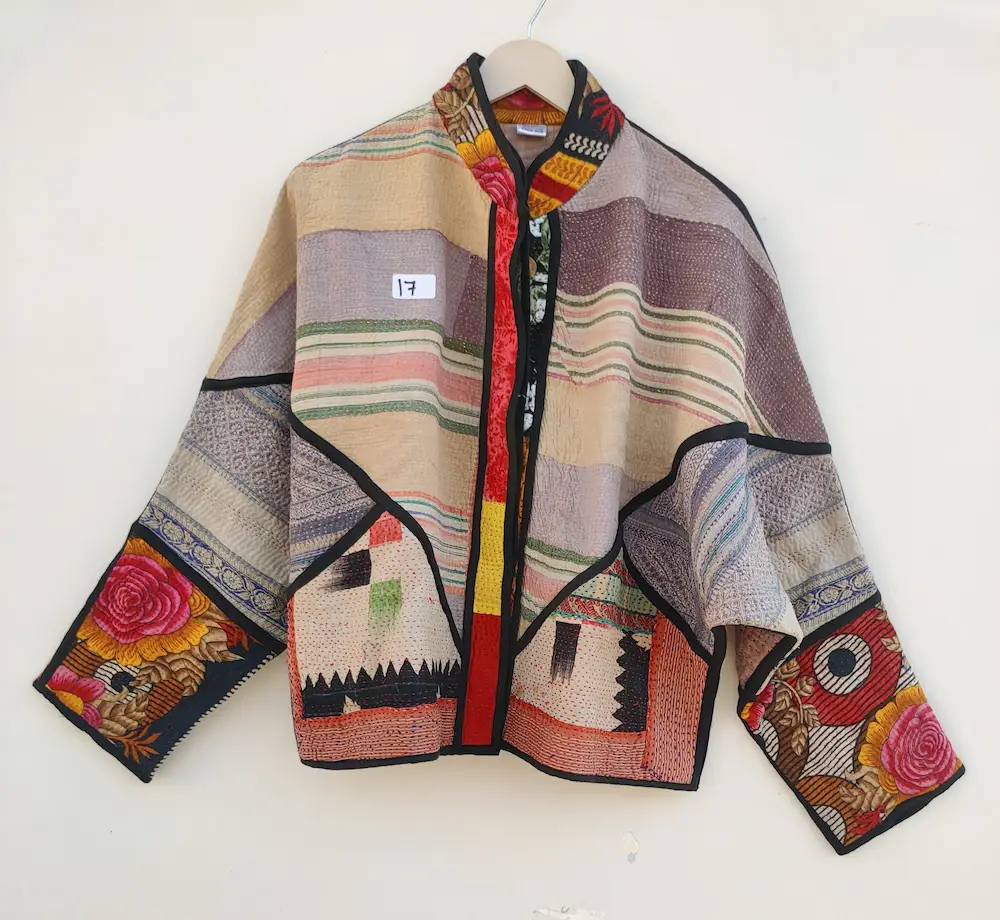 Handmade Fine Vintage Kantha Jacket – Reversible Style