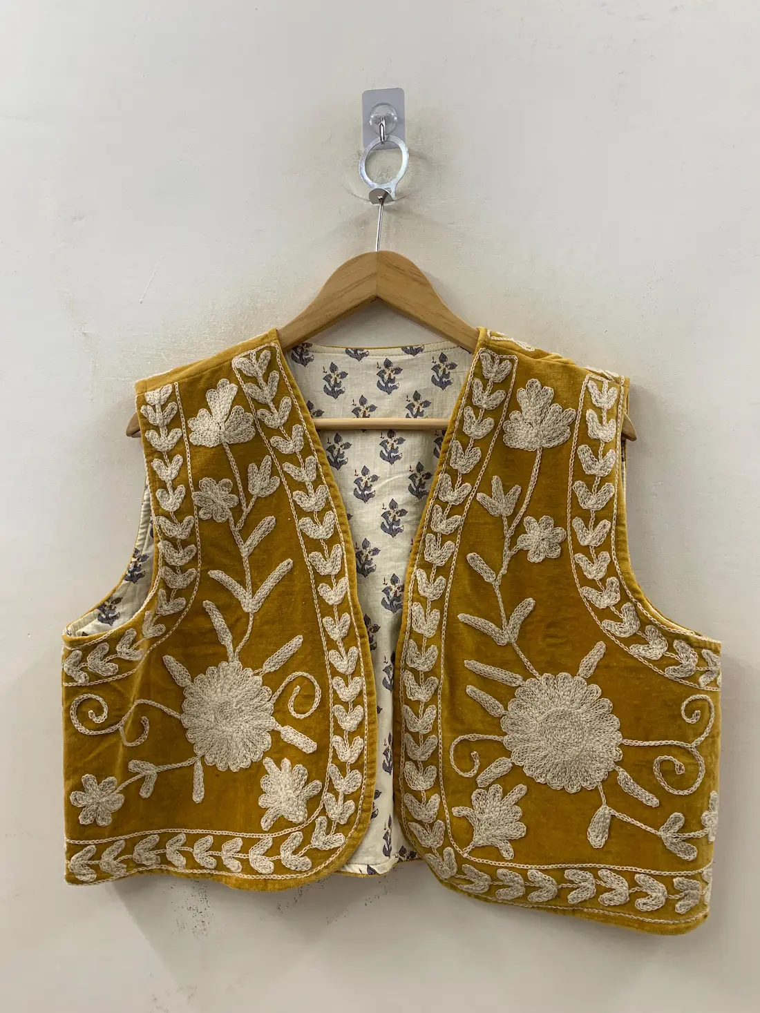 Premium Velvet Suzani Vest – Handmade Embroidered Boho Waistcoat for Women