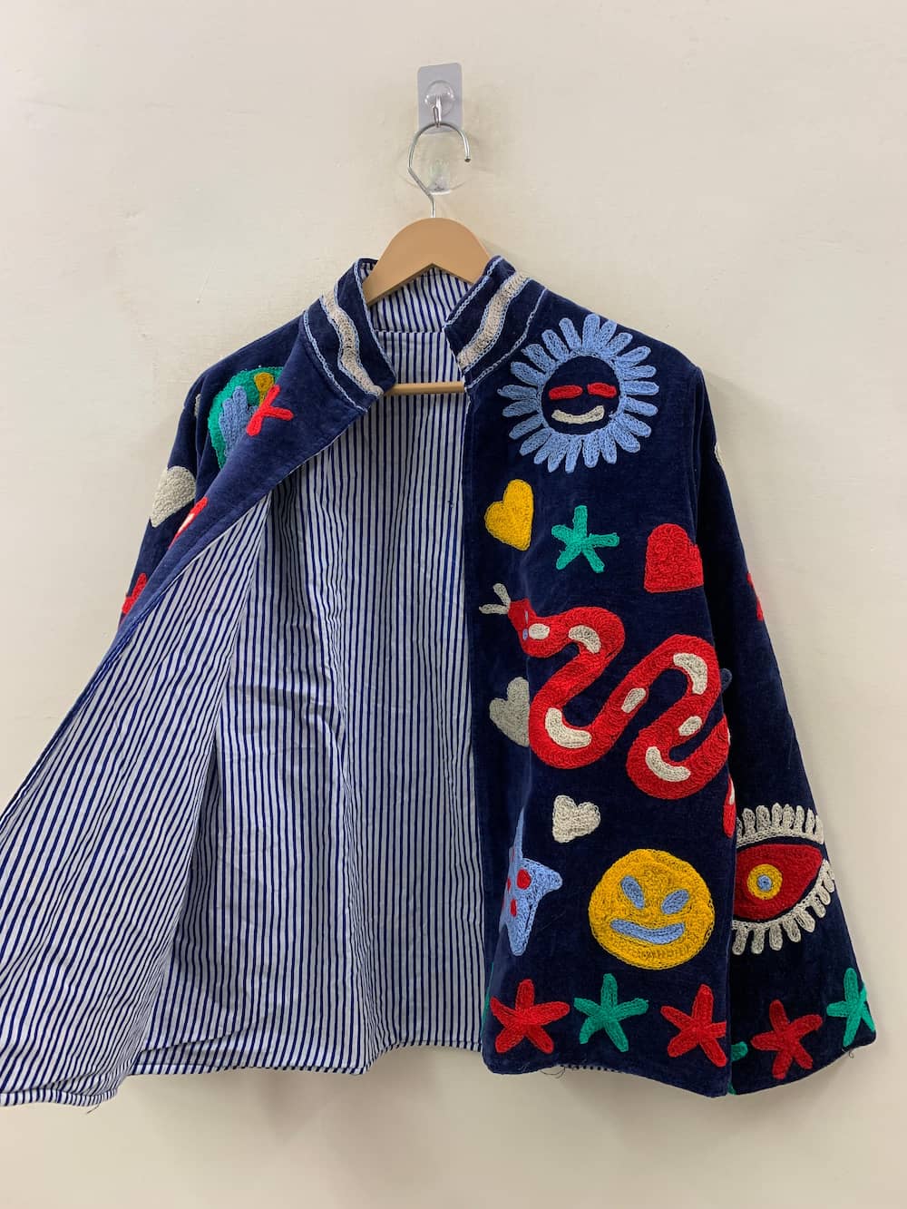 Luxury Velvet Suzani Jacket – Handcrafted Embroidered Boho Chic Coat 3