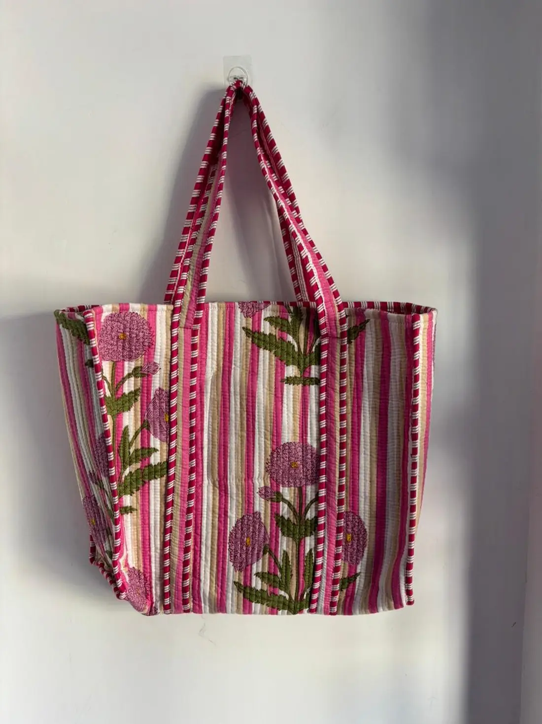 Printed Cotton Tote Bag – Trendy Reusable Carry Bag