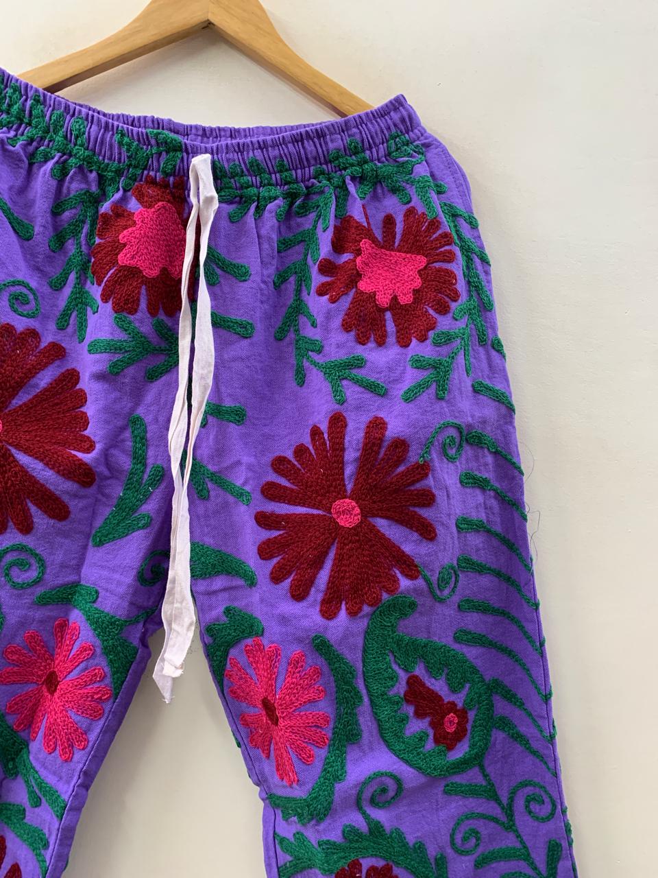 Cotton Suzani Embroidered Pajama Set – Boho Handmade Loungewear