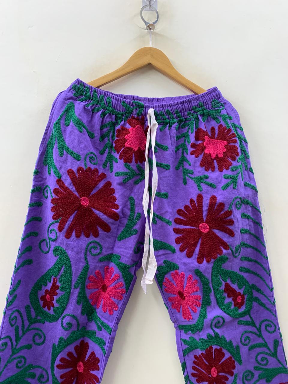 Cotton Suzani Embroidered Pajama Set – Boho Handmade Loungewear 2