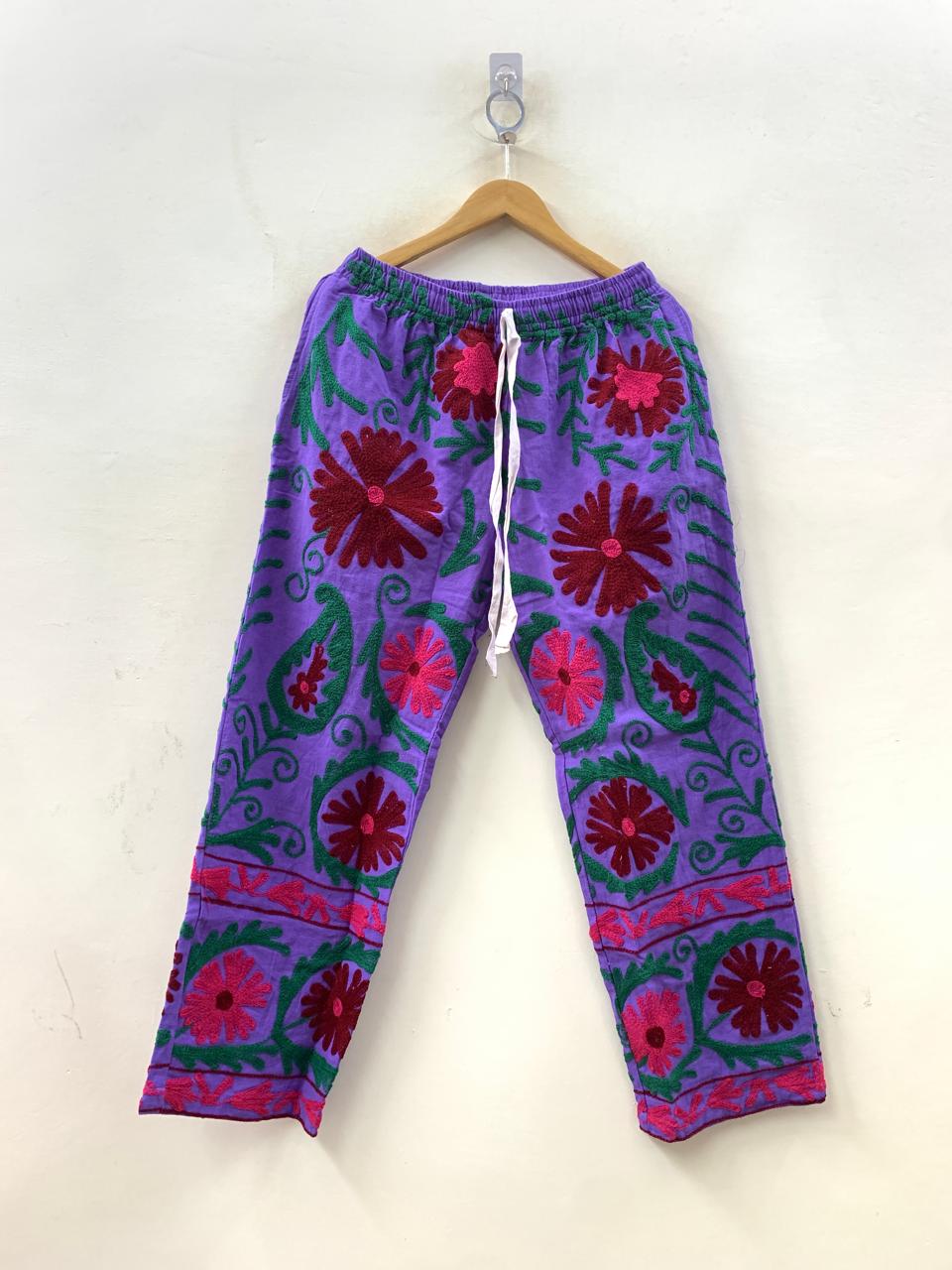 Cotton Suzani Embroidered Pajama Set – Boho Handmade Loungewear 3