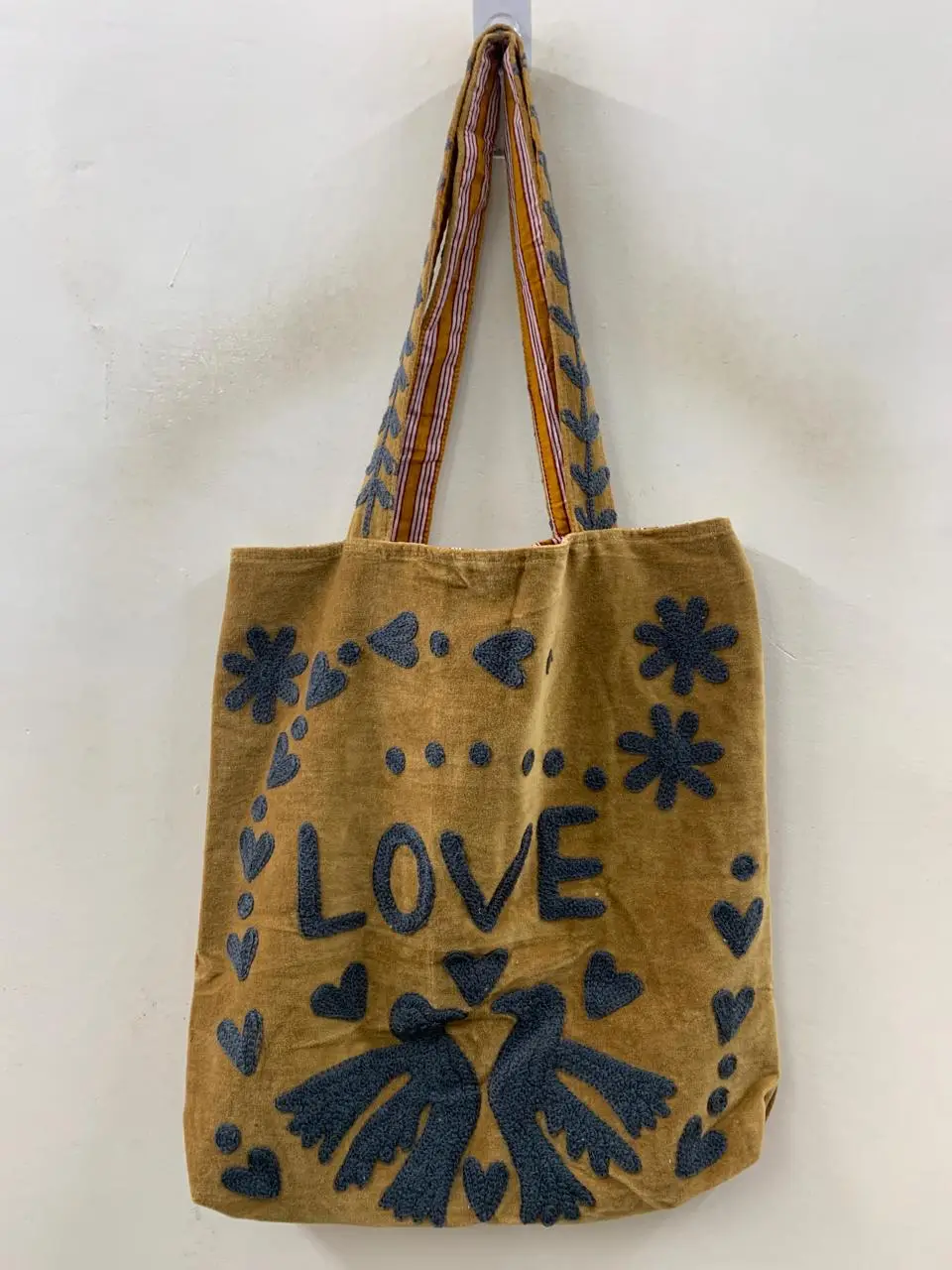 Women’s Velvet Tote Bag Positive Message Design