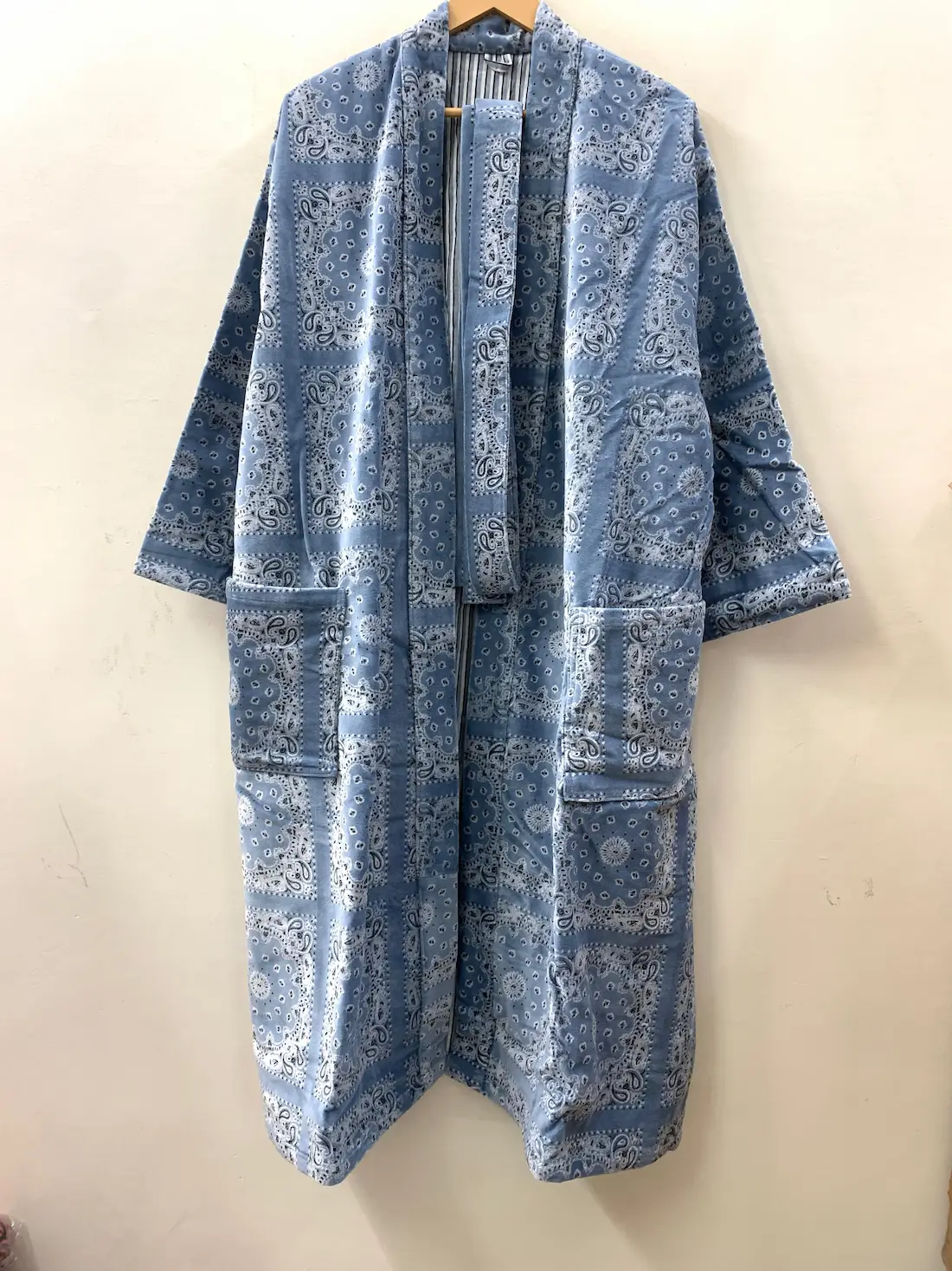 Boho Velvet Suzani Long Kimono – Embroidered Maxi Jacket 2