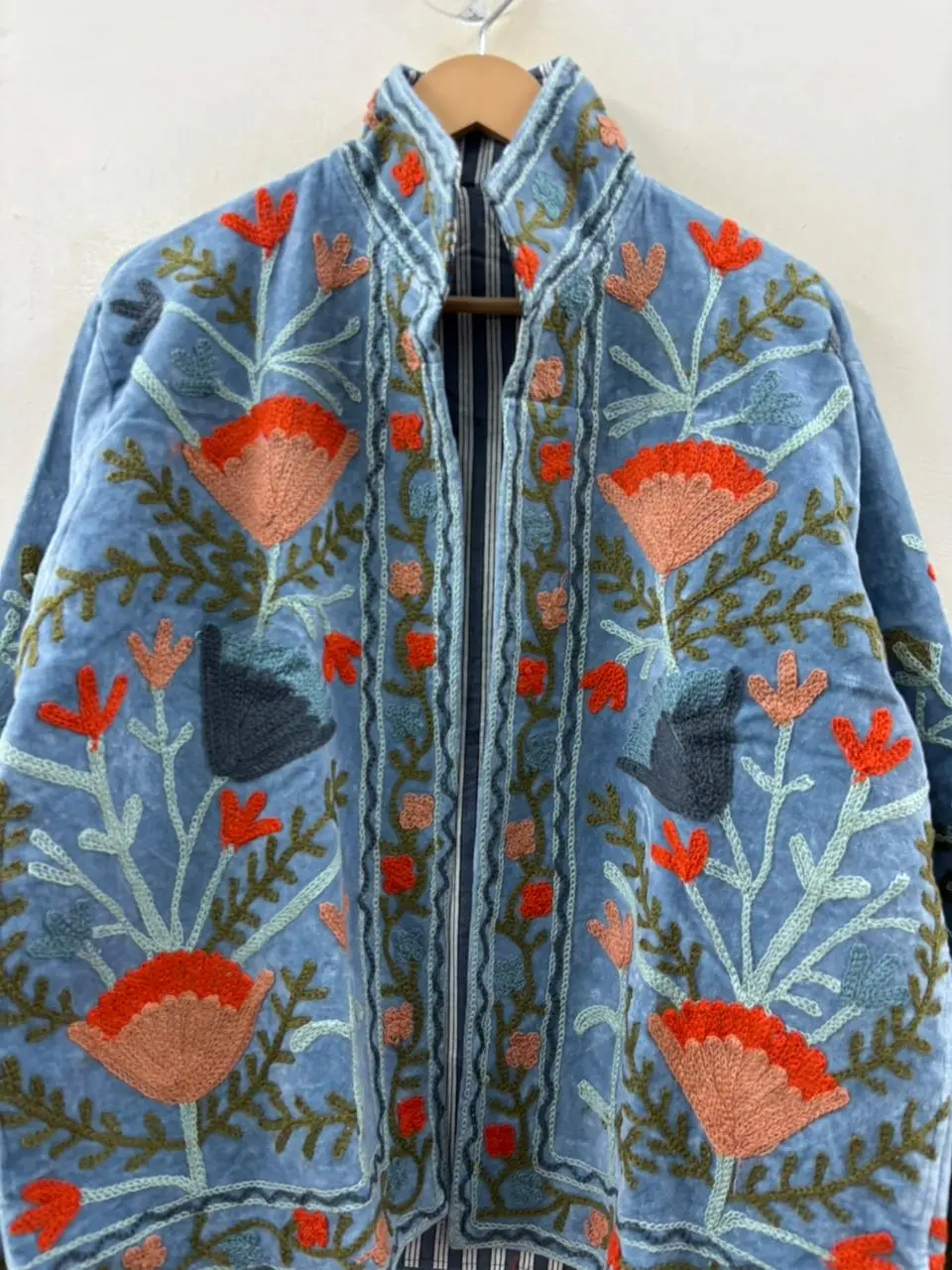 Elegant Black Velvet Suzani Jacket 2