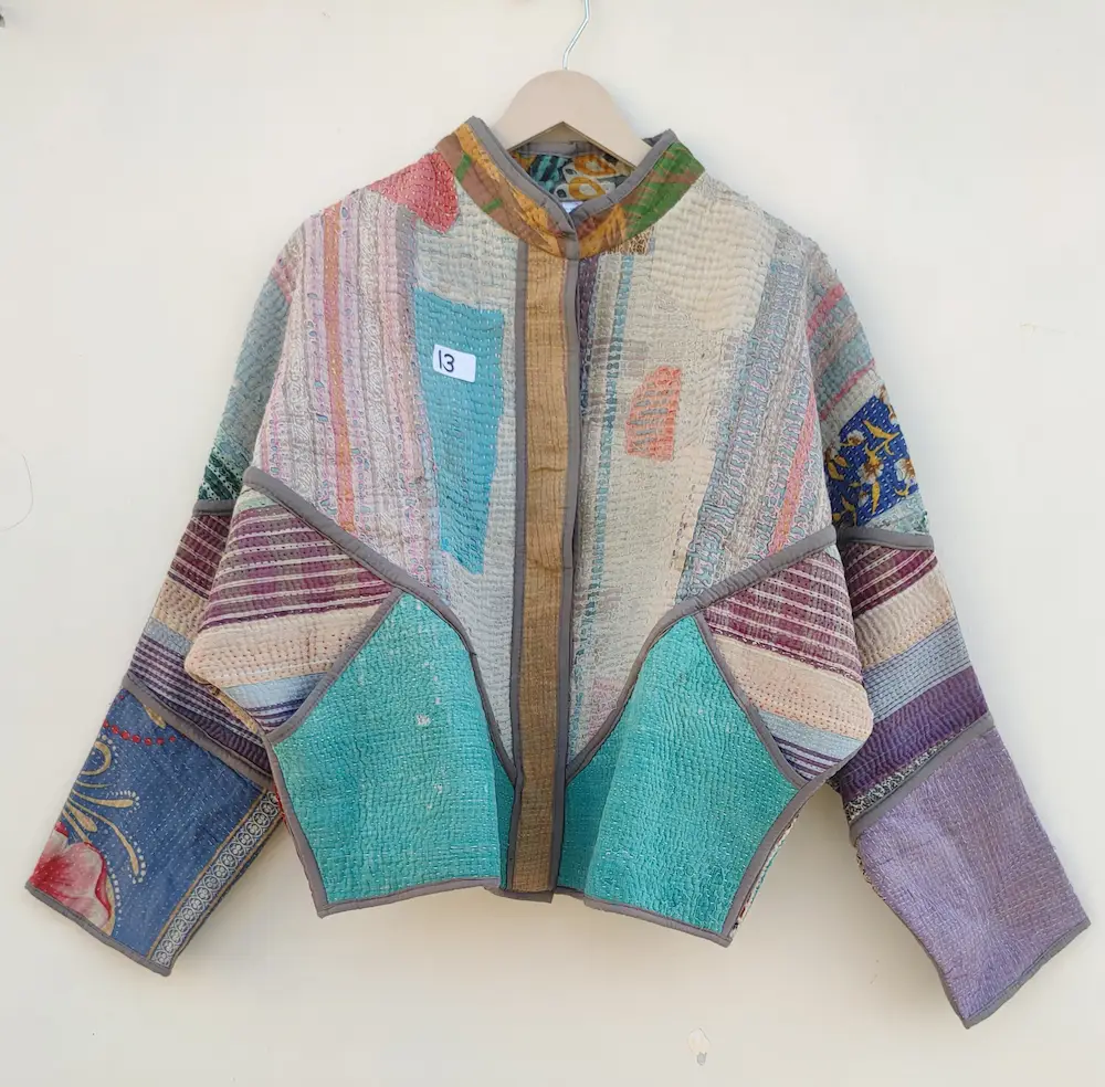 Fine Vintage Kantha Jacket – Handmade Reversible Quilted Jacket